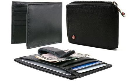 leather men's purse for documents and money 