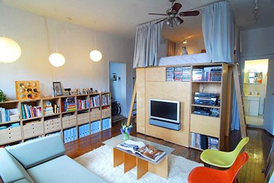 bútorok elrendezése egyszobás lakásban