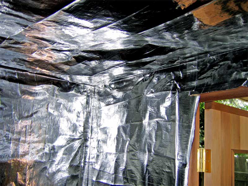 insulation of the ceiling in the bath with cotton wool by own hands