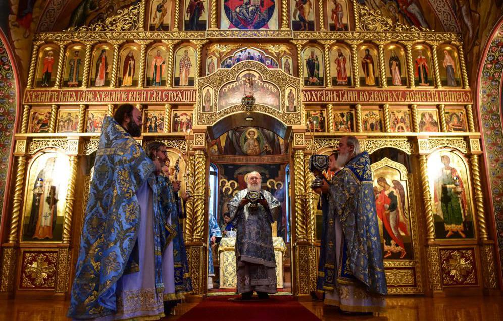 Kerkdienst in een orthodoxe kerk