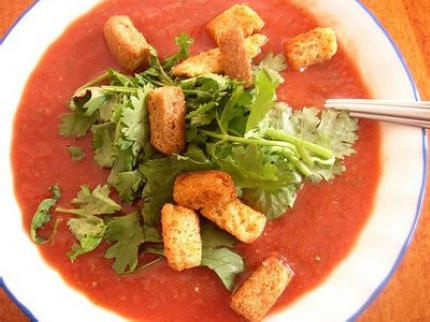 Recette de soupe au gaspacho aux tomates