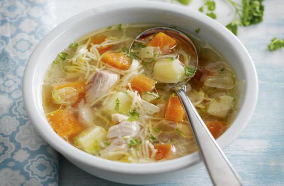 kyllingesuppe med nudler og kartofler