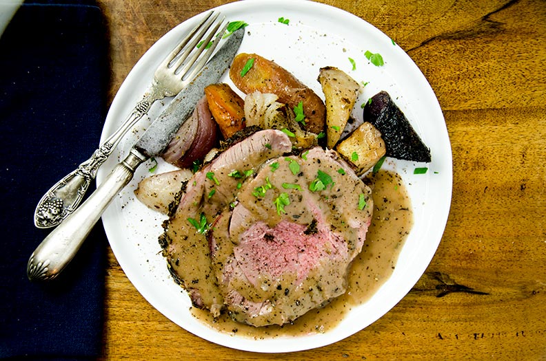 lamb leg baked in the oven in foil