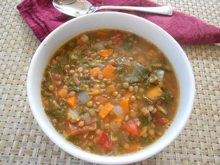 Receta vegetariana de sopa de lentejas