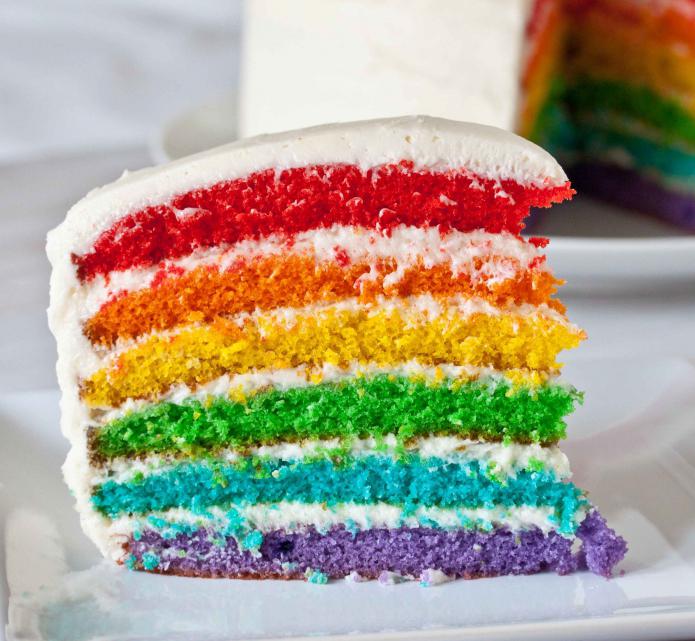 gâteau arc-en-ciel. Recette