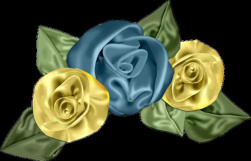 large flowers of satin ribbons