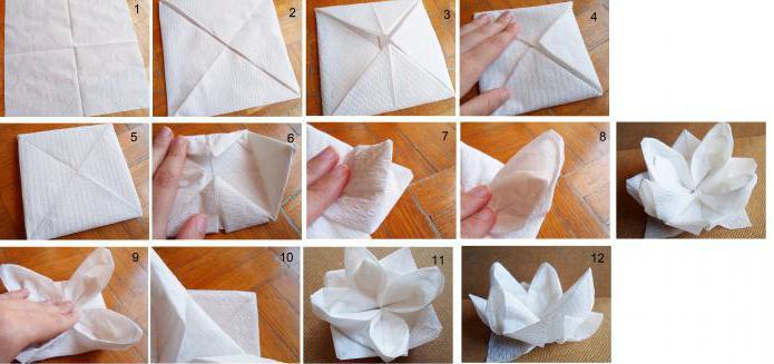 serviettes de table origami sur la table photos simples