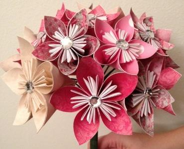 modulära origami blommor