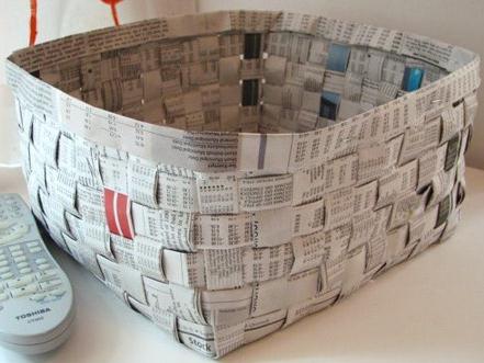 step by step weaving from newspaper tubes