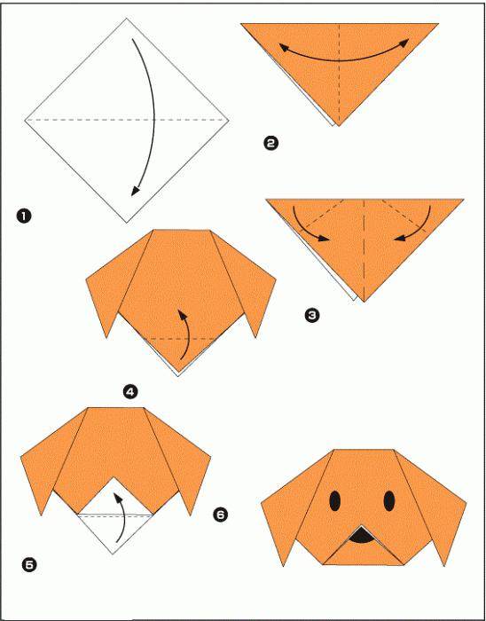 origami per schemi di bambini dai 4 ai 5 anni