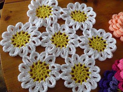 motifs de camomille au crochet 