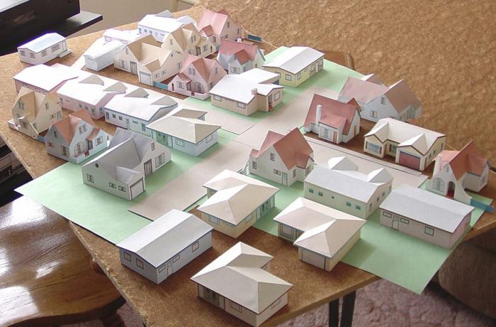 domy wykonane z papieru