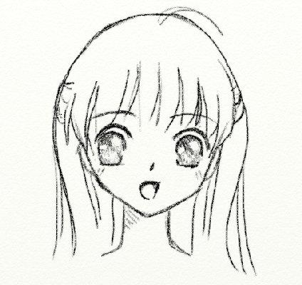 kaip nupiešti anime merginos veidą