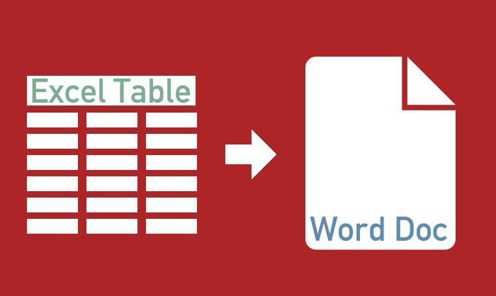 cum se transferă un tabel de la Excel la Word