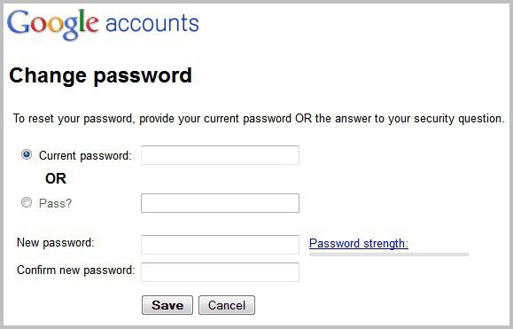 come cambiare la password in google