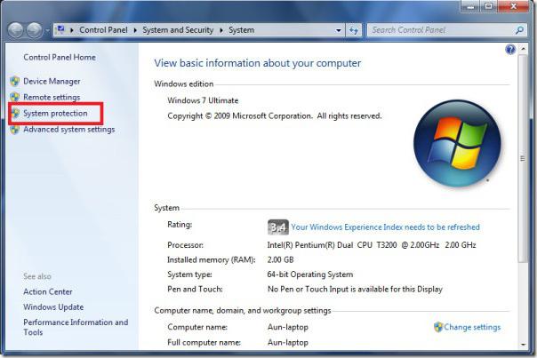 cómo revertir el sistema a Windows