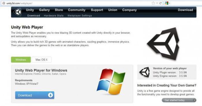 unity web player not working windows 10