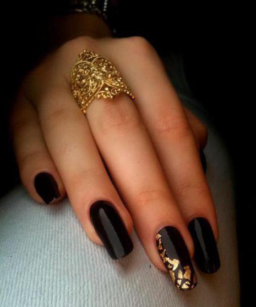 black with gold nails