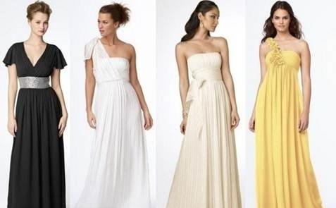그리스 스타일의 긴 드레스