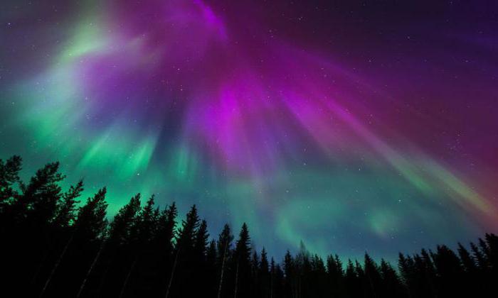 Northern lights in cities of Russia