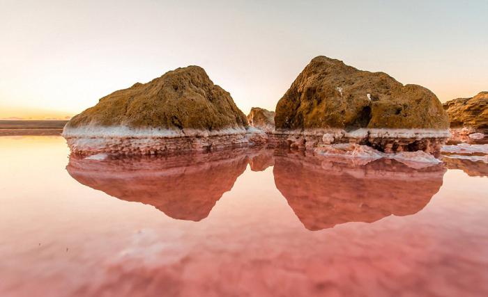 rosa innsjø på Krim 