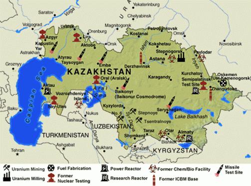 Zone du territoire du Kazakhstan