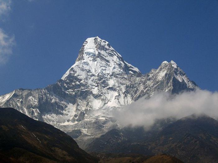 hoogte van de Himalaya-bergen