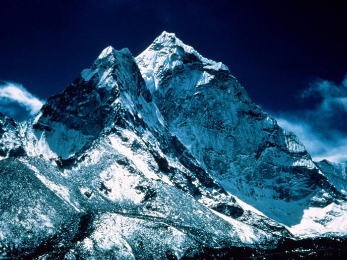 hoogte van de Himalaya-bergen