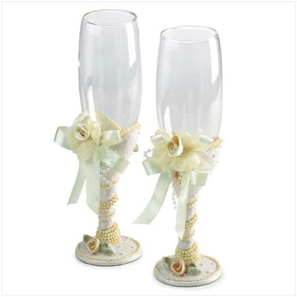 esküvői poharak és üvegek díszítése