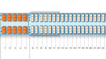  Disposición de la cabina de Aeroflot Airbus 320 