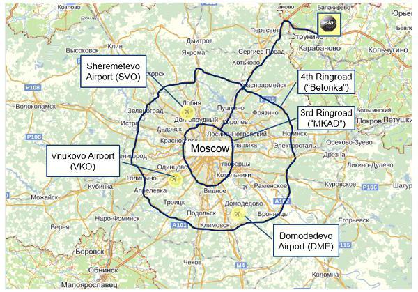 mapa umiestnenia letiska sheremetyevo