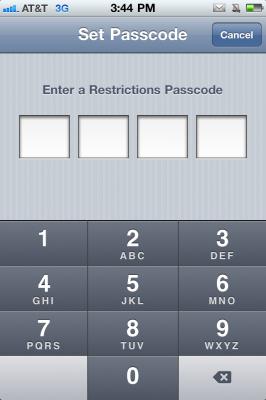 glömde lösenordet för iPad-begränsningar