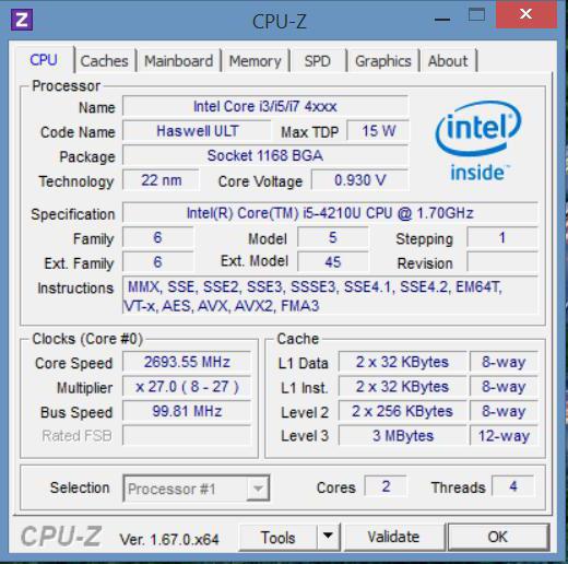 especificações core i5 4210u