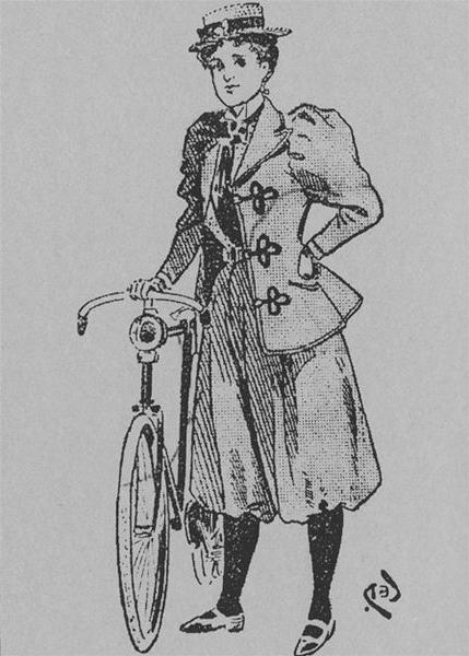自転車を持つ女性